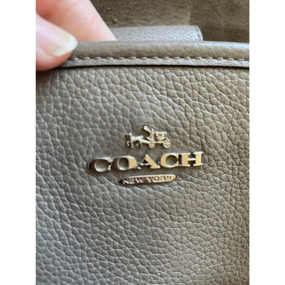 Coach Pebbled Leather Riley Satchel - 14"W x 10"H x 4"D - Medium Grey - Picture 6 of 6